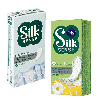 Прокладки ежедневные OLA! тонкие стринг-мультиформ Ромашка/Без аромата, к/у, 20шт