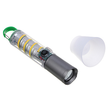 ЕРМАК Фонарь LED СОВ, 7 режимов, 1200 мАч, 175х34 мм, карабин, фокусировка, рассеиватель