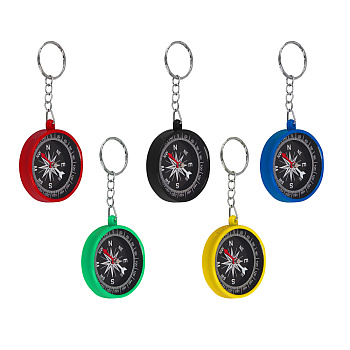 Компас пластиковый тм РУССО ТУРИСТО, 5х4,5х1см, на цепочке, микс цветов