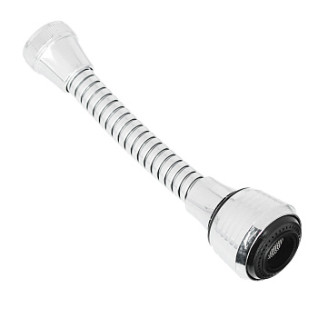 Аэратор для смесителя, на шланге, поворотный, нерж сталь, ПВХ, пластик, хром