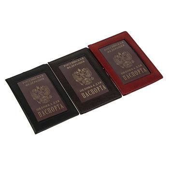 Обложка для паспорта тм ЮL с окном, ПУ, 14х10см, 3 цвета