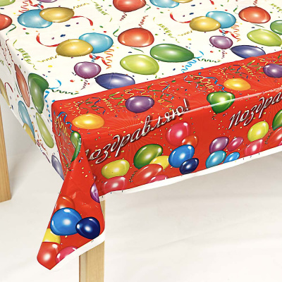 Скатерть праздничная тм Fntastic, 180х108см, полиэтилен, 30мкм, 2 вида