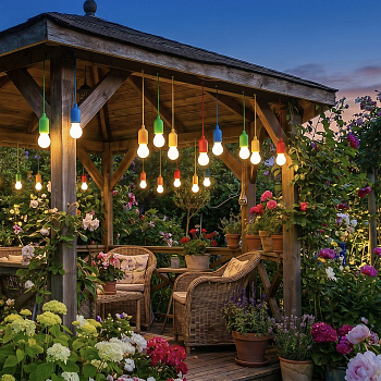 INBLOOM Фонарь садовый 15х5см, 1.1м, 3хААА, 1LED*белый, пластик