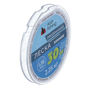 AZOR FISHING Леска зимняя, 30м, 0,16мм, 2,25кг, прозрачная