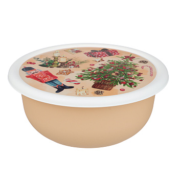 Зимние игрушки Миска с крышкой 2,1л, пластик