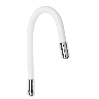 Излив смесителя для кухни, гибкий, силиконовый, 1 режим, 50см, белый
