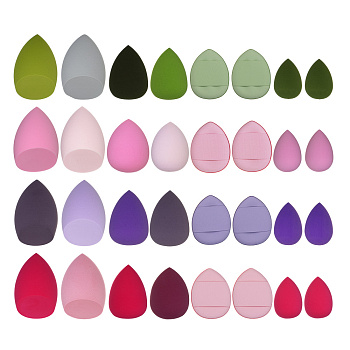 Спонжи косметические тм ЮНИLOOK 8 шт в банке, ПУ, 3-6см, 4 сочетания цветов