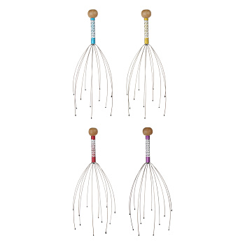 Массажер тм BY SPORT, 22см, металл, дерево, 4 цвета