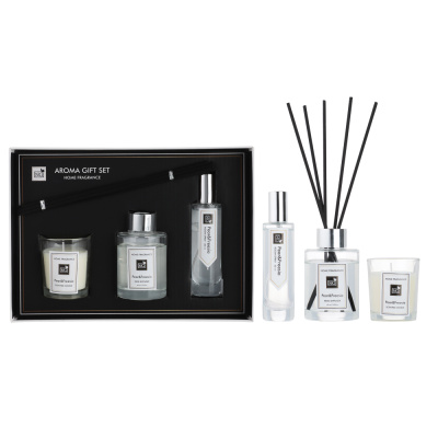 NEW GALAXY Набор Home ароматизатор-диффузор, спрей и свеча, 60, 30мл 50г wood sage,white flower,pear