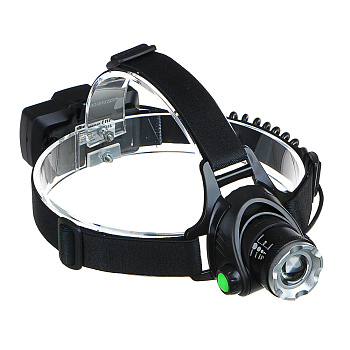 Фонарь налобный тм ЕРМАК, 1 T6 LED, с фокусировкой, 2*1200мАч, 4 режима, пластик, 70х75х50 мм