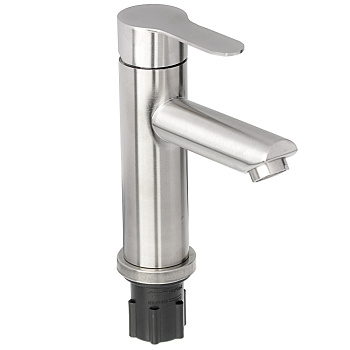 СоюзКран Смеситель для раковины, керам. картридж 35мм, нерж. сталь, SS02-M118