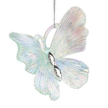 СНОУ БУМ Подвеска декоративная "Бабочка", 10.5х10.5 см, акрил, зеленый