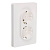 Розетка Intro Style двойная с заземлением 2X2P+E Schuko 16А-250В IP20 СУ белый