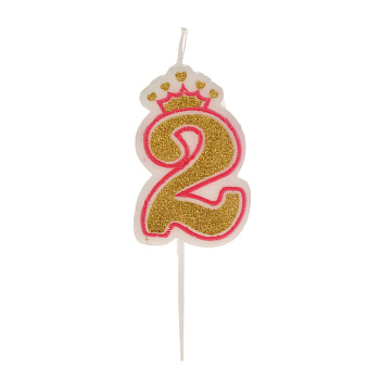 Свеча для торта тм Fntastic 5,6 см, в форме цифр (2), парафин