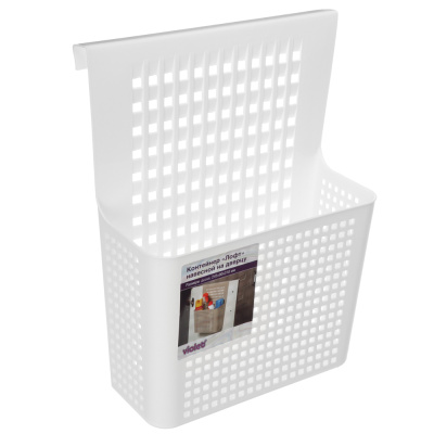 Контейнер Лофт навесной на дверцу 24,5х9х31см, пластик, белый