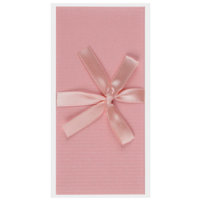 Конверт подарочный ДЛЯ ДЕНЕГ, с бантом, 172х83, розовый