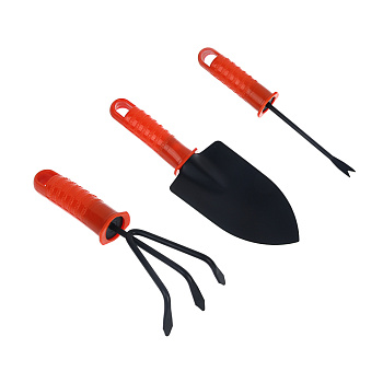 INBLOOM Набор садового инвентаря 21см (совок, рыхлитель, корнеудал) металл с пласт. ручкой