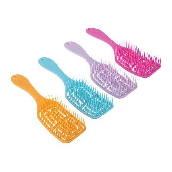 Расческа тм ЮНИLOOK, массажная, продувная, пластик, 20,5x5,5см, 4 цвета