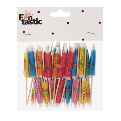 Пики декоративные тм Fntastic 30шт, 100мм, "Зонтики", цветные