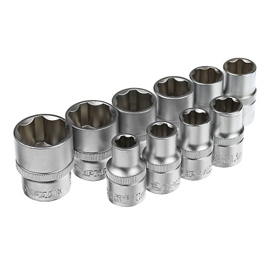 ЕРМАК Набор профессионального инструмента, 12 предм., 1/2" (головки, удлинитель и трещотка)