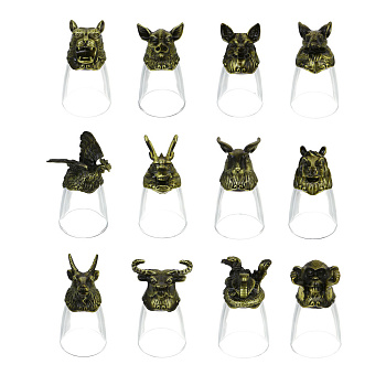 Набор стопок стеклянных Знаки зодиака 12пр, бронза