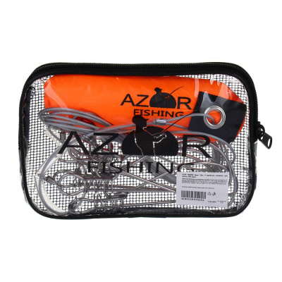 Кукан тм AZOR FISHING, 3,5м, 5 карабинов, поплавок, трос металл, ПВХ сумка