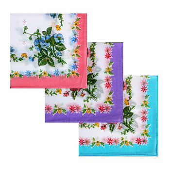 Набор носовых платков тм  GALANTE, 3шт, 100% хлопок, 28х28см, арт.GL-2904-3