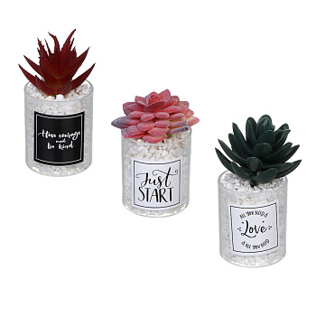 LADECOR Суккулент искусственный, 5х9-11 см, пластик, 3 дизайна