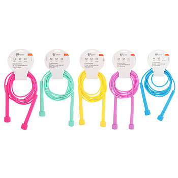 Скакалка силиконовая с тонкими ручками тм BY SPORT, 2,8м, d4,7мм, пластик, ПВХ