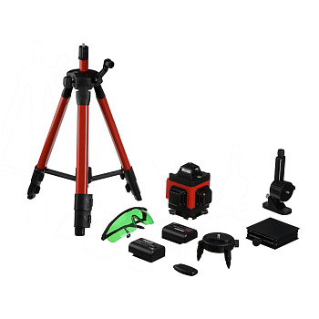 Уровень лазерный строительный РОКОТ, 360 4D, 16 лучей,2АКБ,пульт,з/у, штатив,платформа,пластина,кейс