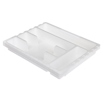 Лоток для столовых приборов Смарт, раздвижной, пластик, 360*300*52,6 мм, цвет белый