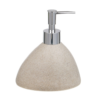 Диспенсер для жидкого мыла тм VETTA Дюна, 300мл, смола (полирезин), бежевый, 13x8x15,5см
