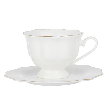 Набор чайный 2 пр., 175мл, MILLIMI, Лаура с золотой отводкой, фарфор