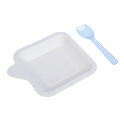 Набор посуды одноразовой, 11x13см, картон, пластик, 10 вилок-ложек, 10 тарелок