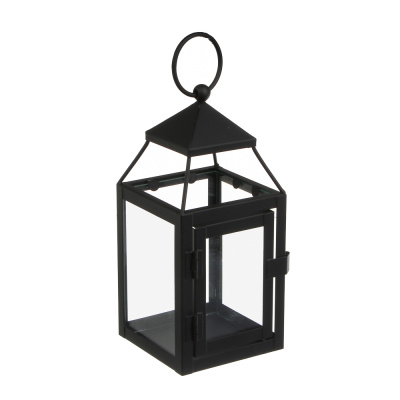 Подсвечник в виде фонарика, 8x8x18 см, металл, стекло