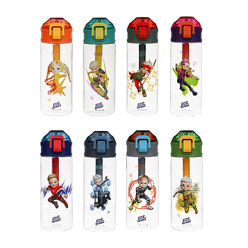 Бутылка спортивная тм BY Русские Супергерои, 7,3x21,3см, 600мл, PC, PP, 8 дизайнов