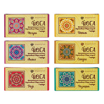 Конусы ароматические, 7шт, Ваниль, Пачули, Роза, Розмарин, Сандал