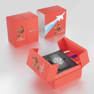 BY Аккумулятор мобильный Светящийся 10000мАч, USB-A,USBC,встр.каб.,QC,PD,22.5W, Герб, Победа, короб.