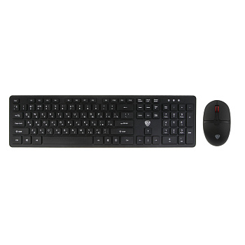 Набор беспроводная клавиатура и мышь BY Unikeys, 2.4GHz,4D, 104 кл., 1600DPI, 1xАА и 1xААА, чёрный