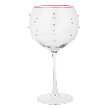 Бокал для вина с сердечками тм MILLIMI Инлав, 620мл, стекло