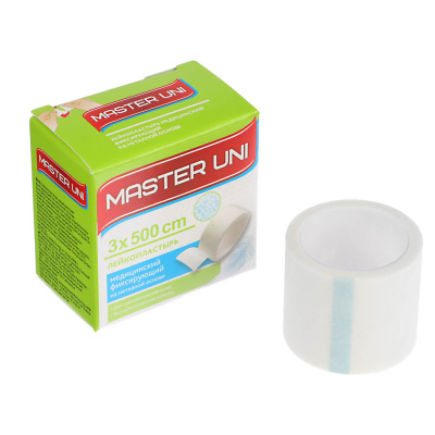 Лейкопластырь MASTER UNI мед,фикс,на нетк.основе, 3х500см,катушка