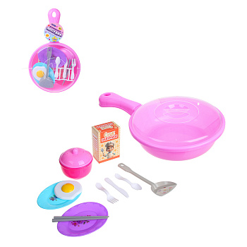 ИГРОЛЕНД Набор игровой, посудка с продуктами, PP, картон, 19х7х31 см