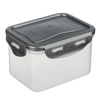Контейнер герметичный для СВЧ с защелками, 0,63л, 130х100х85мм, пластик