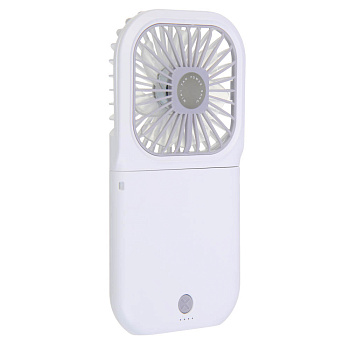 Вентилятор ручной складной с пауэрбэнком тм LEBEN 3.7в/1200мАч, USB-кабель, белый