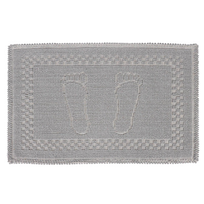 Коврик петельный, хлопок, 60x40см, одинарный, серый