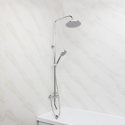 СоюзКран Душевая система со смесителем (кер. картридж 35мм, цинк), верхний душ 1 режим, ручной 3 реж