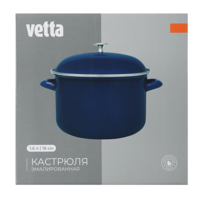 Кастрюля эмалированная VETTA Ноэми, 18см, 1,6л, индукция
