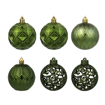 СНОУ БУМ Набор шаров 6 см, 6 шт, зеленый, 26-154