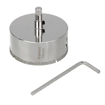 ЕРМАК Коронка алмазная с центрирующим сверлом d 68 мм по керамике и стеклу, Р45, трехгр хвостовик