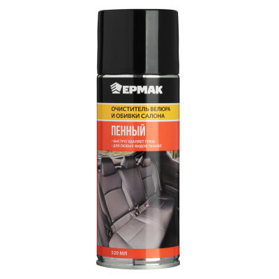 ЕРМАК Очиститель велюра и обивки салона "пенный" (аэрозоль) 520 мл.